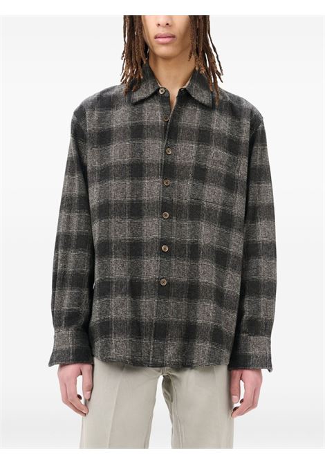 camicia above uomo grigia e nera OUR LEGACY | M4252AO